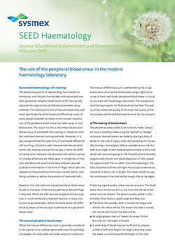 SEED: The role of the peripheral blood smear in the modern haematology laboratory. SEED Haematology - The role of the peripheral blood smear in the modern haematology laboratory.