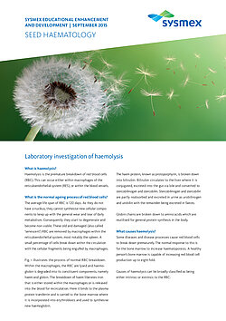 SEED: Laboratory investigation of haemolysis