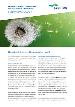 SEED: Haematopoietic Stem Cell Transplantation - Part I